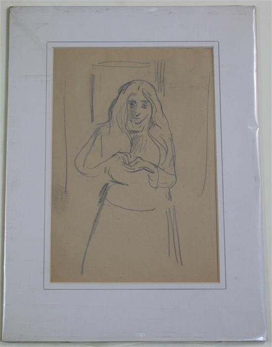 Jean Marchand (1883-1940) Figure studies including a woman reading in bed, largest 12 x 9in. Unframed